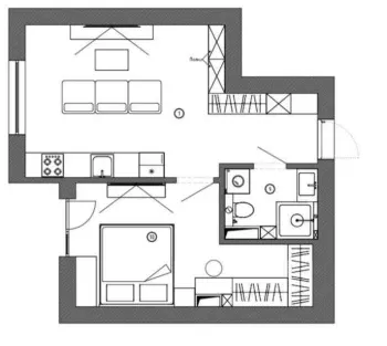 41 m², 1-xonali kvartira, 10/12-1