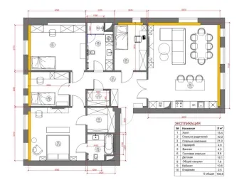 147 m², 4-xonali kvartira, 6/7-1