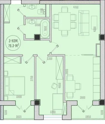 80 м², 3-комн. квартира, 9/14-1