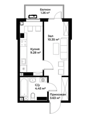 30 m², 1-xonali kvartira, 7/15-2