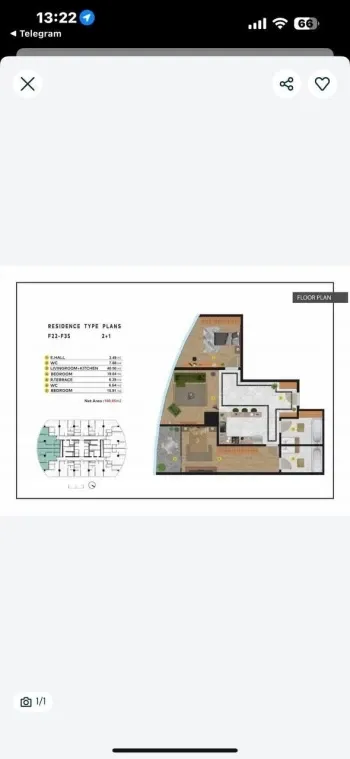 100 м², 3-комн. квартира, 26/48-0