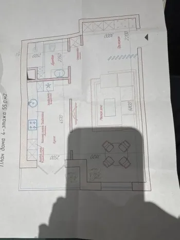 55 м², 2-комн. квартира, 10/11-1