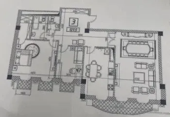 127 м², 3-комн. квартира, 10/12-2
