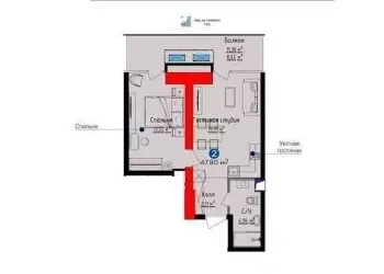 47 м², 2-комн. квартира, 12/27-1