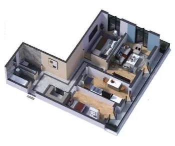 70 м², 3-комн. квартира, 3/16-2