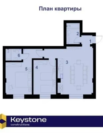95 м², 3-комн. квартира, 8/9-1