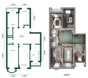 141 м², 4-комн. квартира, 9/11-3
