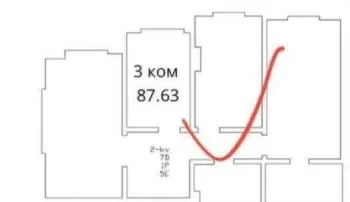 88 м², 3-комн. квартира, 6/14-3