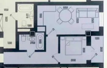 43 м², 2-комн. квартира, 7/14-0