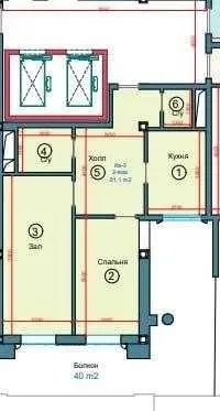 124 м², 3-комн. квартира, 3/12-1