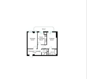 64 м², 3-комн. квартира, 10/13-3