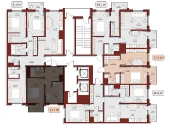 34 м², 1-комн. квартира, 10/15-1