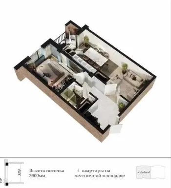 47 m², 2-xonali kvartira, 4/10-1