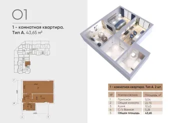 37 м², 1-комн. квартира, 2/9-1