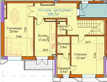 173 m², 4-xonali kvartira, 9/10-0