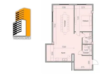 74 м², 2-комн. квартира, 11/16-0