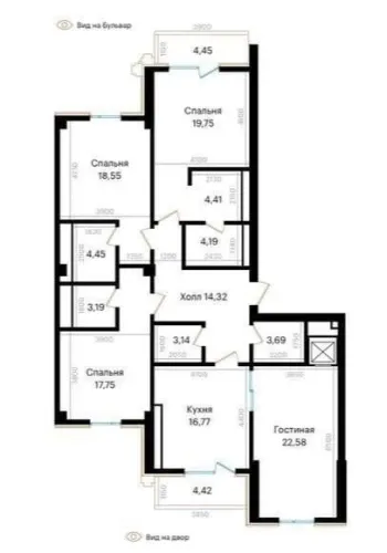 270 м², 4-комн. квартира, 9/10-1