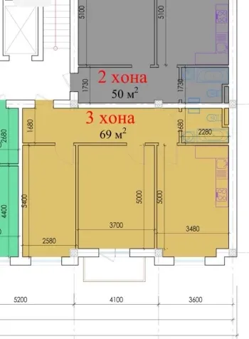 72 м², 3-комн. квартира, 7/8-2