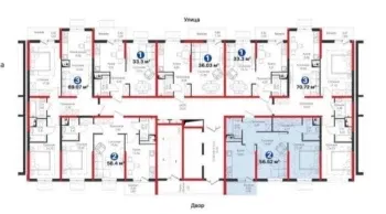 56 м², 2-комн. квартира, 11/13-3