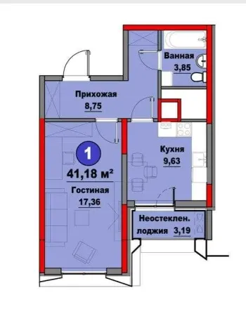 67 м², 2-комн. квартира, 6/15-1