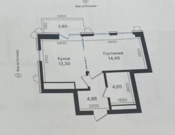 40 м², 1-комн. квартира, 5/11-3
