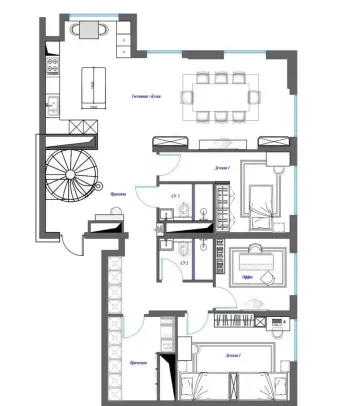250 м², 4-комн. квартира, 15/16-2