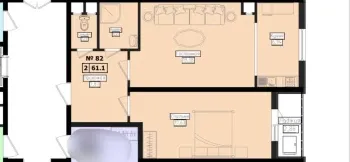 52 м², 2-комн. квартира, 15/17-1